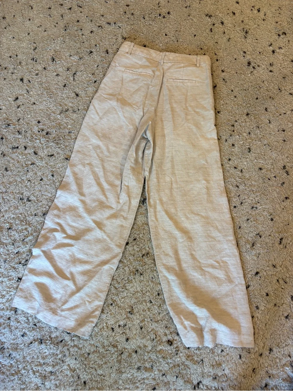 Aritzia Effortless Linen Blend Beige Pants